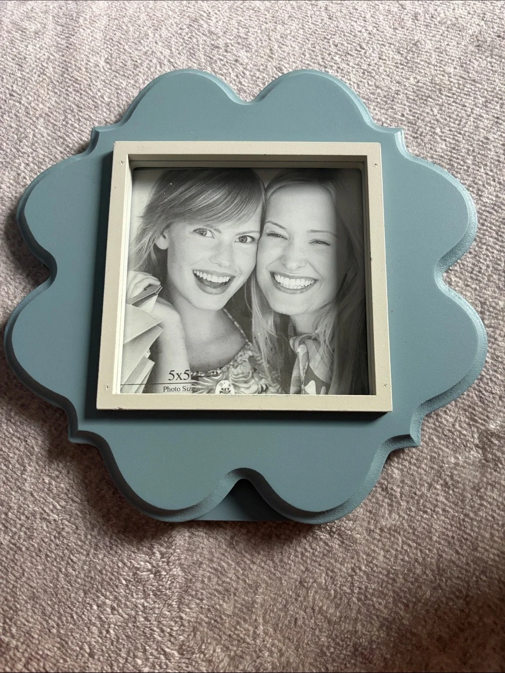 Blue Floral-Shaped 5x5 Photo Frame